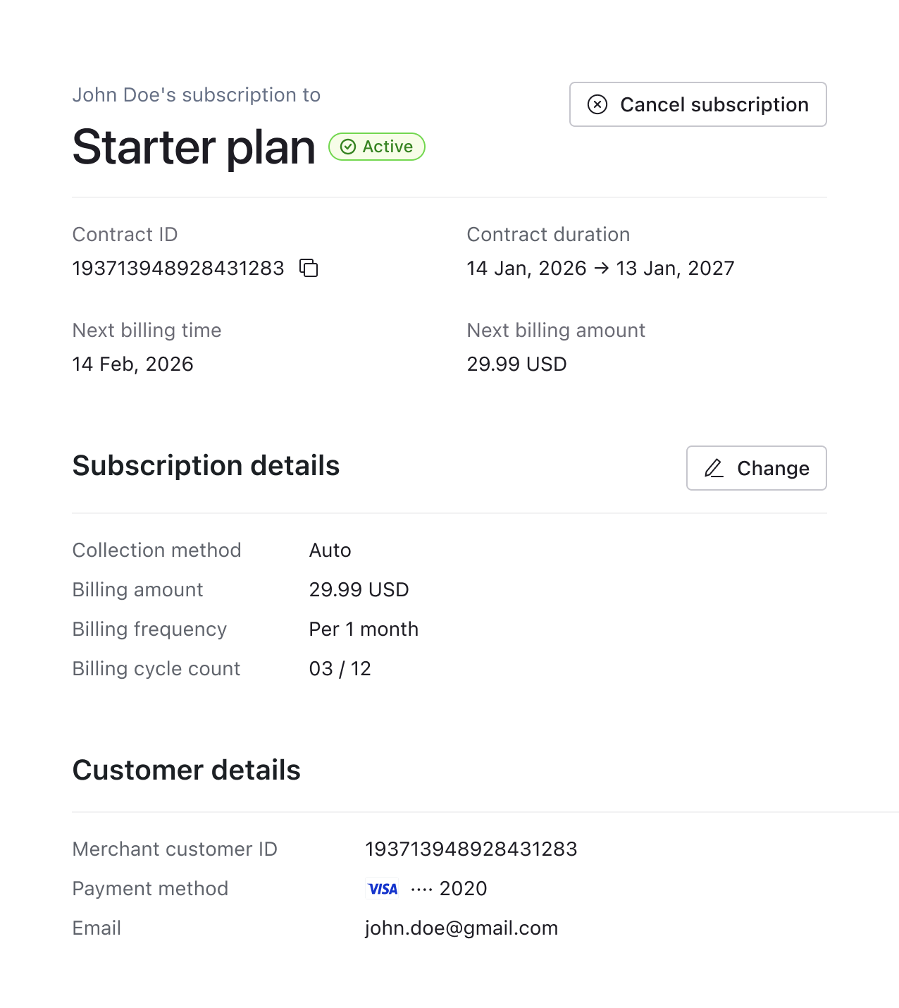Precision prorated billing